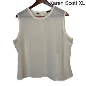 Karen Scott Button Back Sleeveless Shell XL
